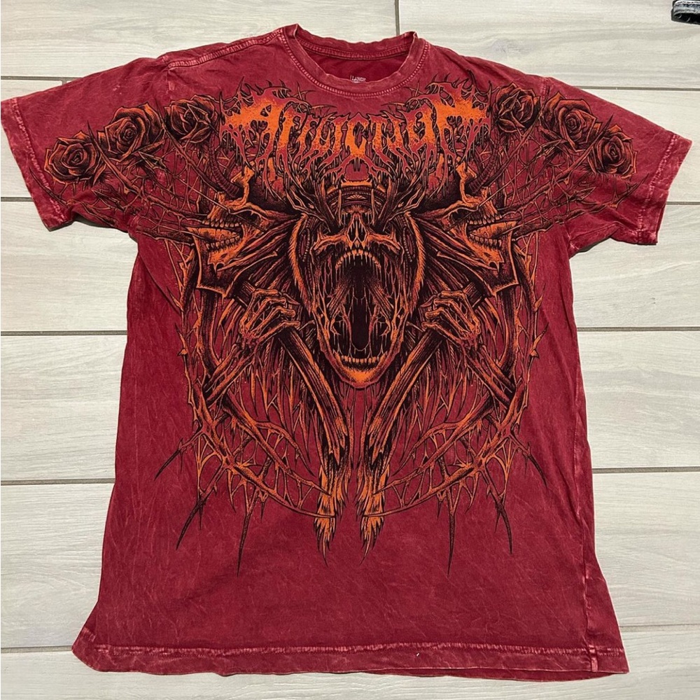 Affliction Red y2k style Tee - Large